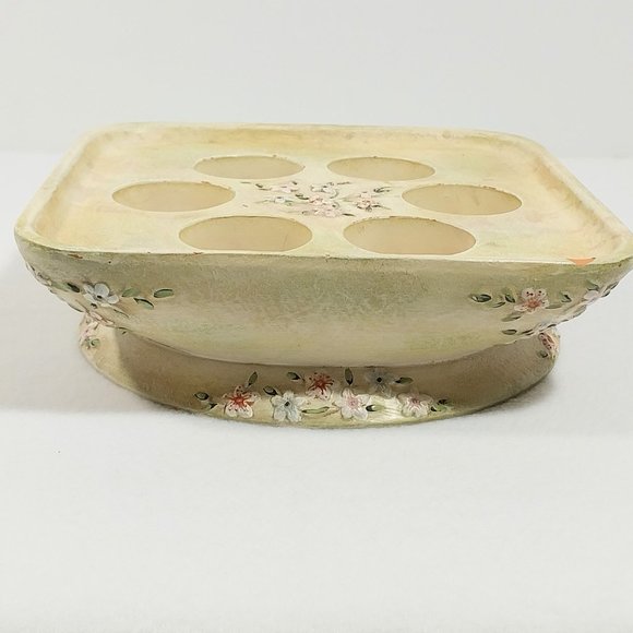 Vintage PartyLite Votive Pedestal Floral Design 6 Tealight Holder #1312 - Picture 2 of 11